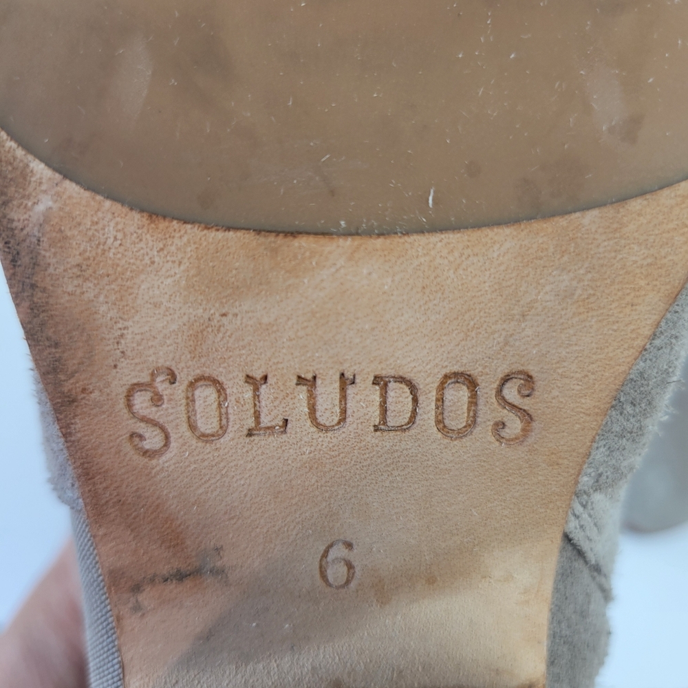 Soludos Emma Heeled Ankle Bootie Taupe Suede Size 6 - Picture 9 of 13